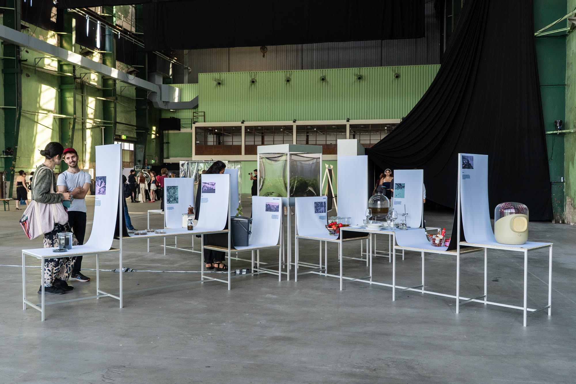 Visitors at the Reharvest exhibition